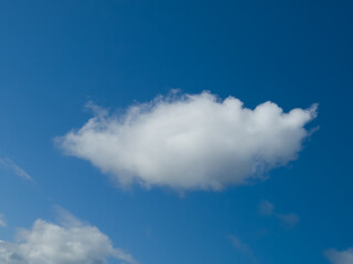 White clouds in summer sky background
