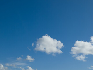 White clouds in summer sky background