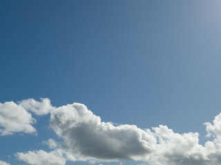 White clouds in summer sky background