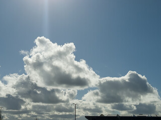 White clouds in summer sky background