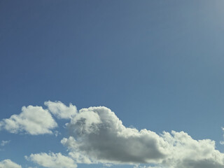 White clouds in summer sky background
