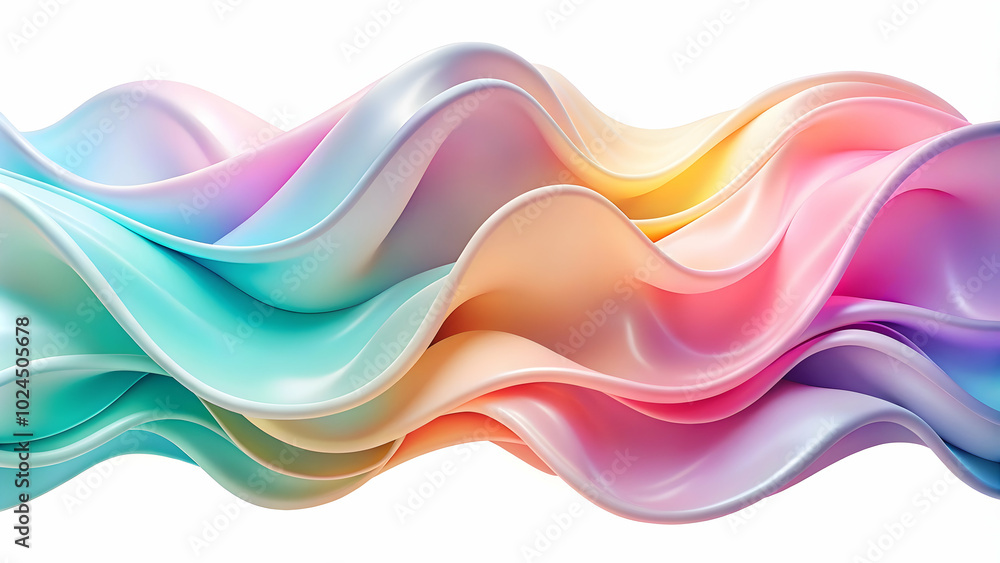 Poster pastel wave abstract: dreamlike swirls of pastel colors create a mesmerizing abstract background. pe
