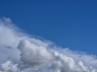 White clouds in summer sky background