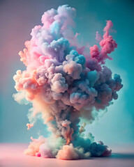 Fototapeta premium Pastel Dream: A mesmerizing swirl of vibrant color explodes in a captivating abstract art image, evoking a sense of fantasy, dreaminess, and boundless creativity. 