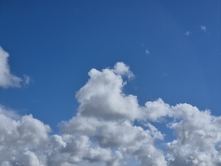 White clouds in summer sky background