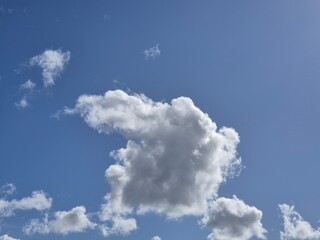White clouds in summer sky background