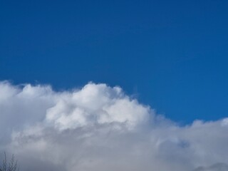 White clouds in summer sky background