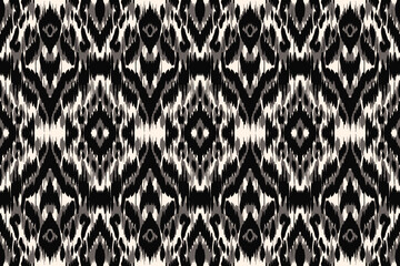 Ikat seamless pattern, geometric design, motif ethnic handmade, Ikat ethnic tribal, boho colors seamless wallpaper. Ethnic Ikat abstract background art, printing products