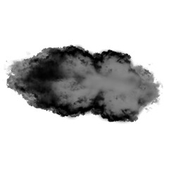 Fototapeta premium Black cloud of smoke shape over white background