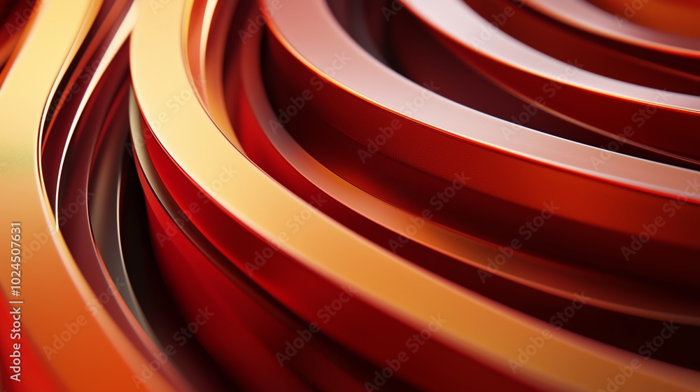 Poster abstract waves of orange and gold create a dynamic texture against a dark background, highlighting d