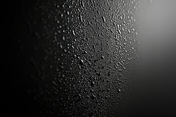 Obraz premium Water Droplets on a Black Surface