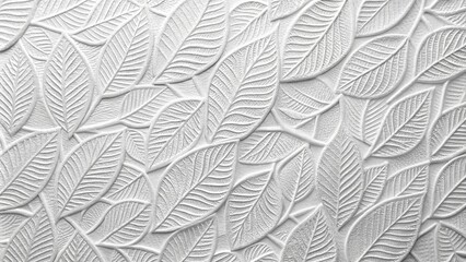 Fototapeta premium Macro white texture background with leaves pattern