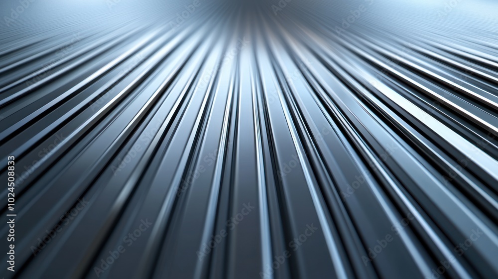 Poster a close-up view of metallic lines creating a sleek, modern texture.