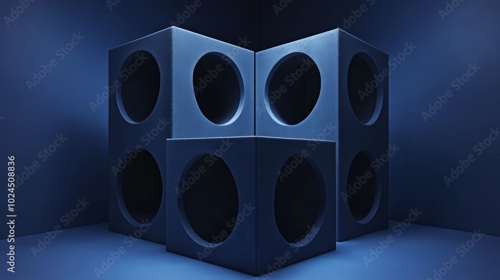 Poster 3d illustration rendering of 3d digital product background with neon lights, silver block podium wit