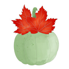 Pumpkin and Maple Leaf