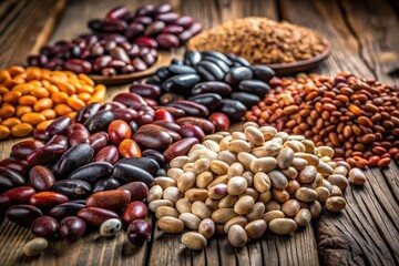 Naklejka premium Vibrant bean vector illustration featuring fresh legumes, perfect for culinary uses. Ideal for recipes, cooking inspirations, and promoting healthy eating with colorful visuals.