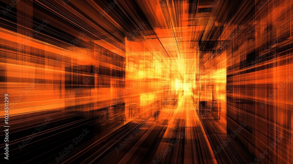 Poster journey through a captivating vortex, an abstract exploration of light and shadow in dark tunnel