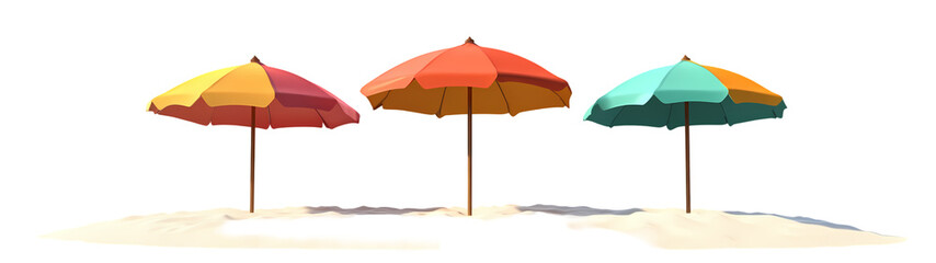 Obraz premium Beach umbrella with Deckchair side view full length