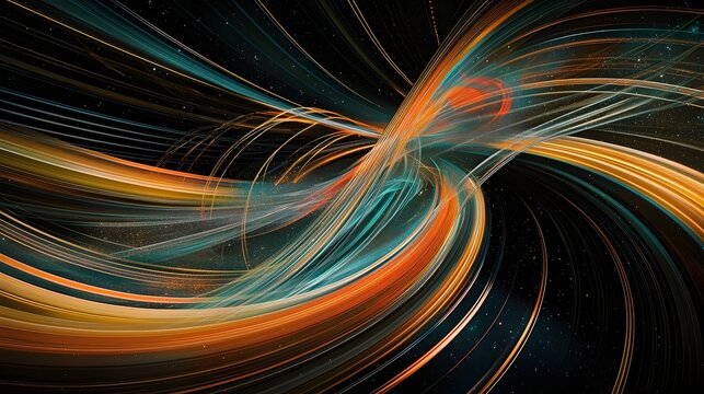Dynamic abstract light trails in motion: vivid colors and intersecting lines