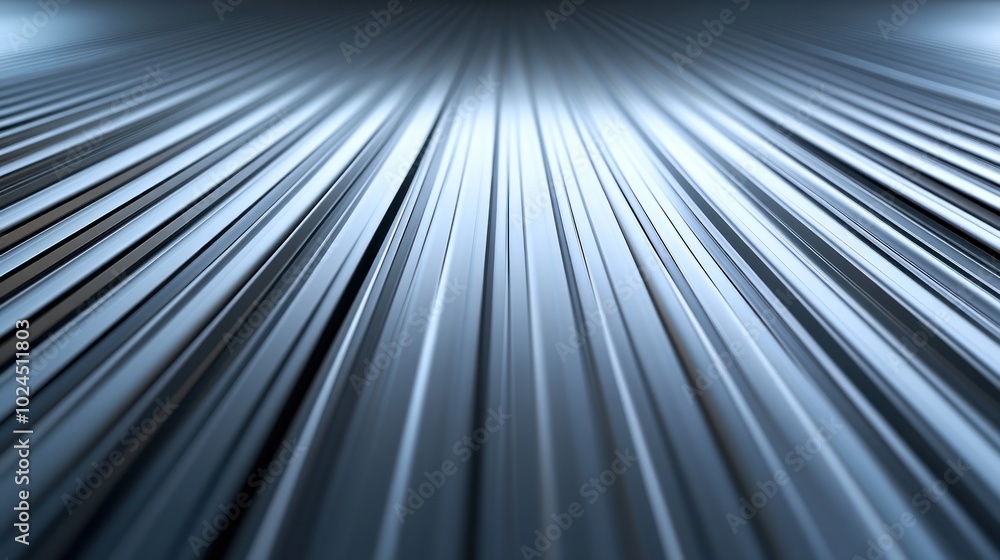 Poster a close-up view of shiny metallic lines creating a sleek, modern surface.