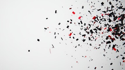 Shattered Monochrome Fragments Explosion on White Background