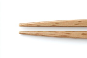 Obraz premium On a white surface, three chopsticks are arranged side by side, suitable for food illustrations or still-life compositions
