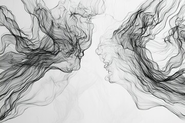 Fototapeta premium Abstract Black Line Art of Intertwined Forms