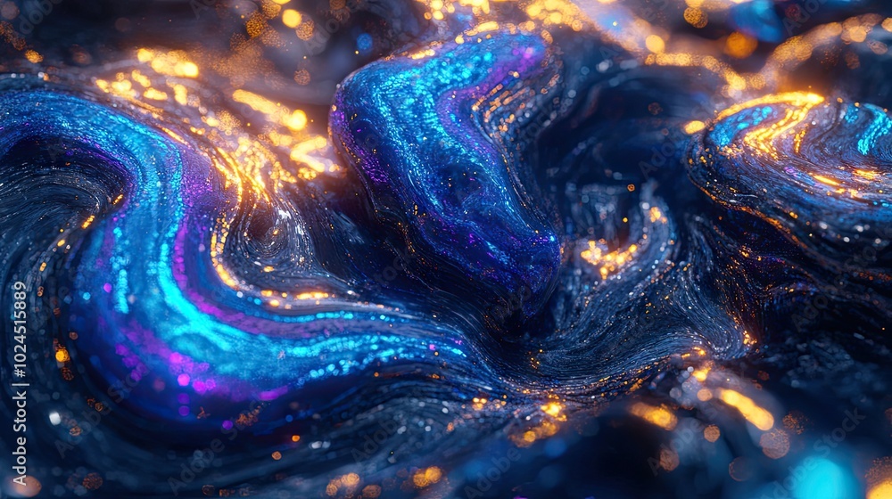 Poster one-color abstract water flow background featuring liquid shapes in motion, creating a fluid and cal
