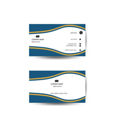 Creative corporate business card layout design with blue,white and golden color 