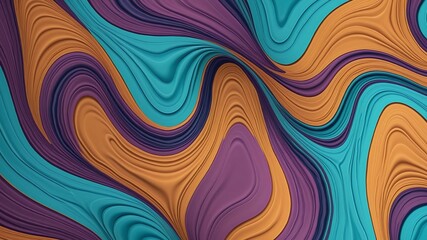 Obraz premium Bold Abstract Pattern with RebeccaPurple, Cyan, and Sienna Organic Shapes