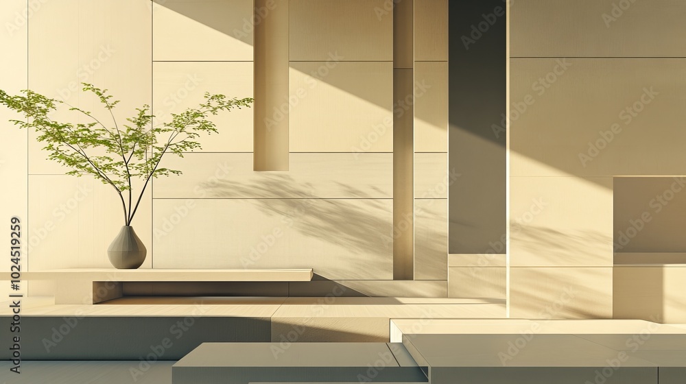Poster ai can generate an interior design idea for a daylight interior room with an empty sopyspace and com