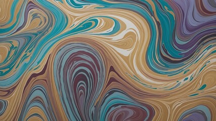 Vibrant Swirling Abstract with MediumPurple, Cyan, RosyBrown, Gold, Goldenrod, silver, and Metallic Gold