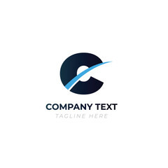 Blue Streak C Shaped A Unique and Memorable Dynamic Brand Mark Logo for business