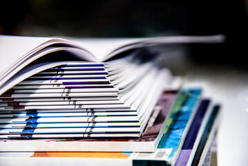 stack of books on the table