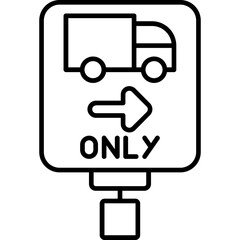 Trucks Use Right Lane Icon