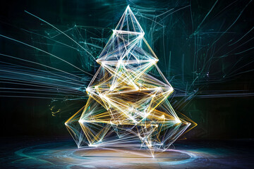 Abstract Christmas Tree Light Painting Photography