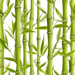 Obraz premium Seamless pattern of green bamboo shoots and stalks,