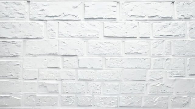 White brick wall texture. Elegant with high resolution of white brick texture for background video and animation social media and web design, zoom in. 4K	
