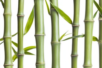 Obraz premium An image of bamboo leaves with vibrant green color, suitable for nature-inspired designs and illustrations