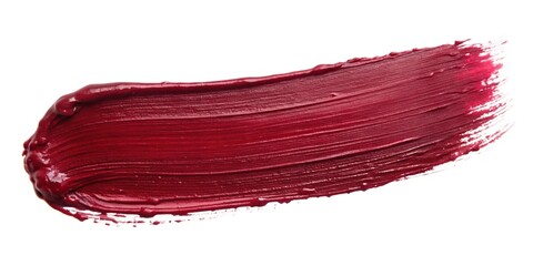 Maroon stroke of paint isolated on white cut out medium shot