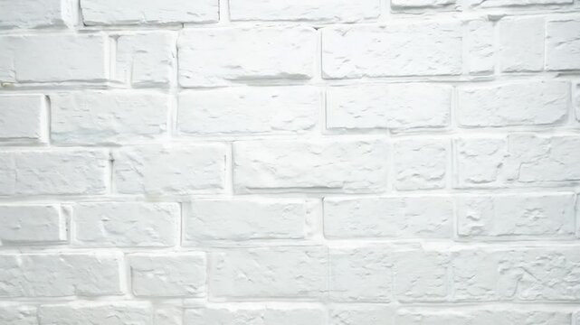 White brick wall texture. Elegant with high resolution of white brick texture for background video and animation social media and web design, zoom in. 4K	
