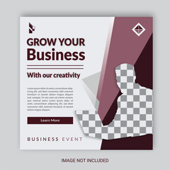 Creative Business Social Media Post Layout With White Background. With Free Mock-Up