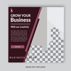 Creative Business Social Media Post Layout With White Background. With Free Mock-Up