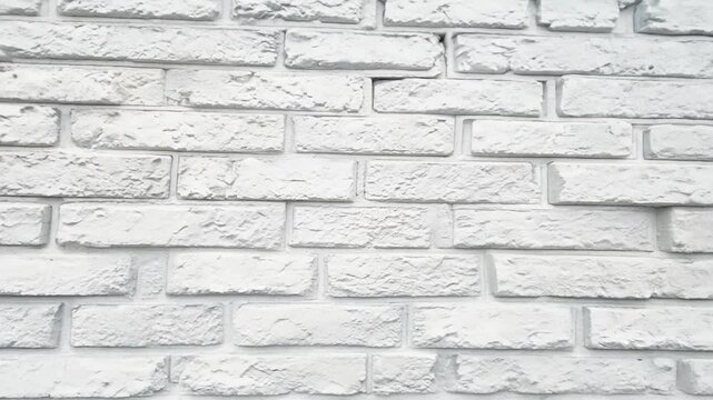 White brick wall texture. Elegant with high resolution of white brick texture for background video and animation social media and web design, zoom in. 4K	