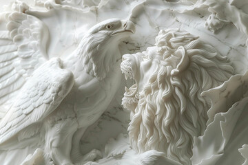Obraz premium AI generated illustration luxury white wall design bas-relief with stucco mouldings rococo element