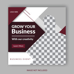 Creative Business Social Media Post Layout With White Background. With Free Mock-Up