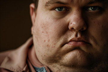 Obraz premium Generative AI Illustration of an obese man with fat belly