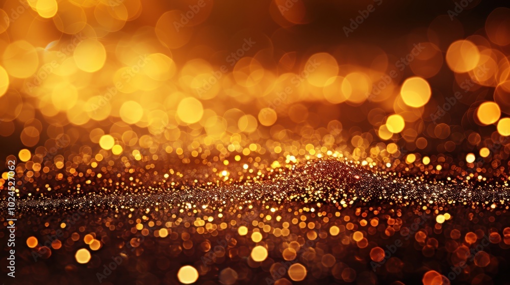 Canvas Prints Golden Sparkles with Shimmering Light Effects