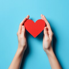 paper cut card A pair of white hands holding love