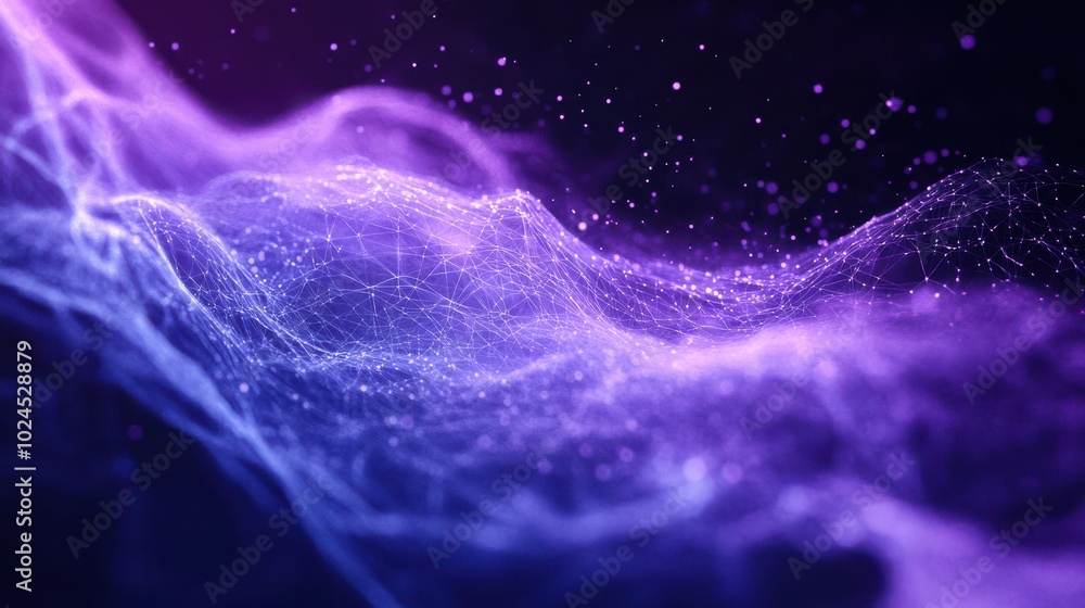 Aufkleber a soft, flowing digital mesh formed by interconnecting points and lines